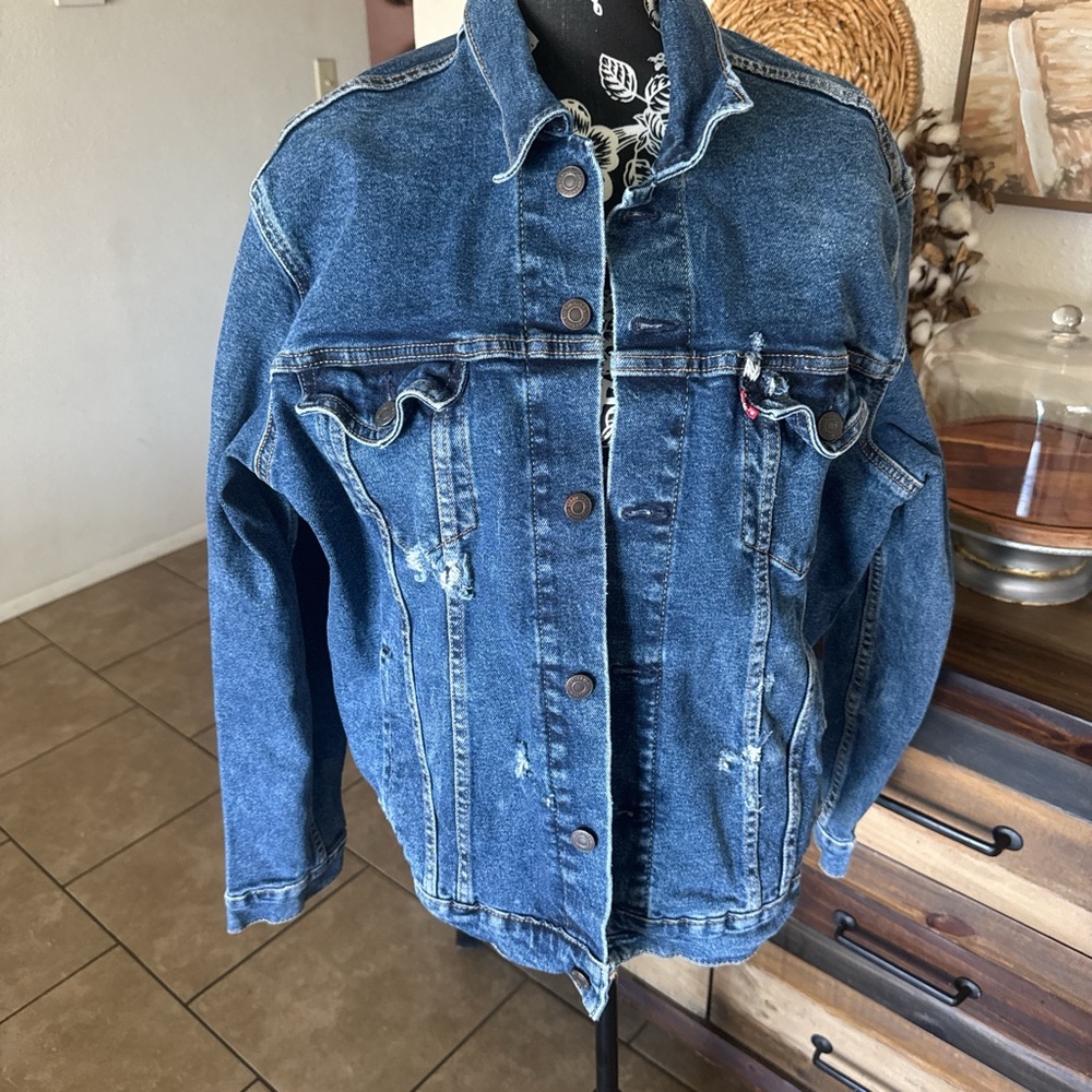 Levi's Blue Distressed Denim Jacket